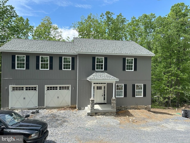 view of front of house with a garage