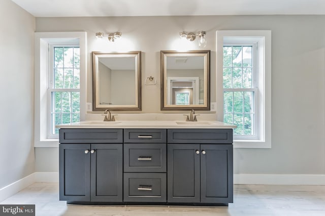 bathroom with vanity and a healthy amount of sunlight