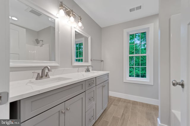 bathroom with vanity and a healthy amount of sunlight