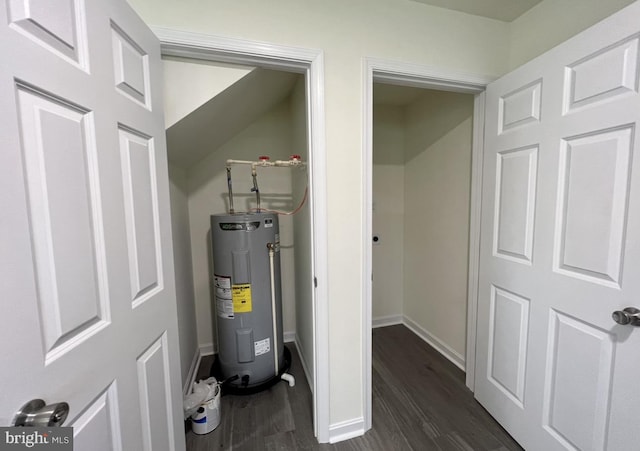 utility room with water heater