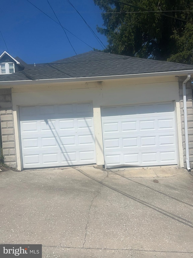 view of garage