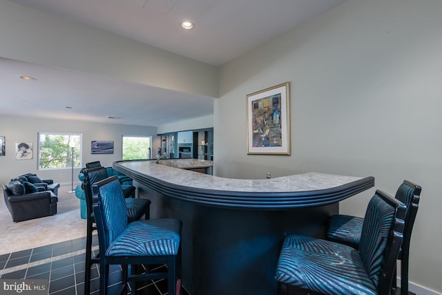 bar with dark colored carpet