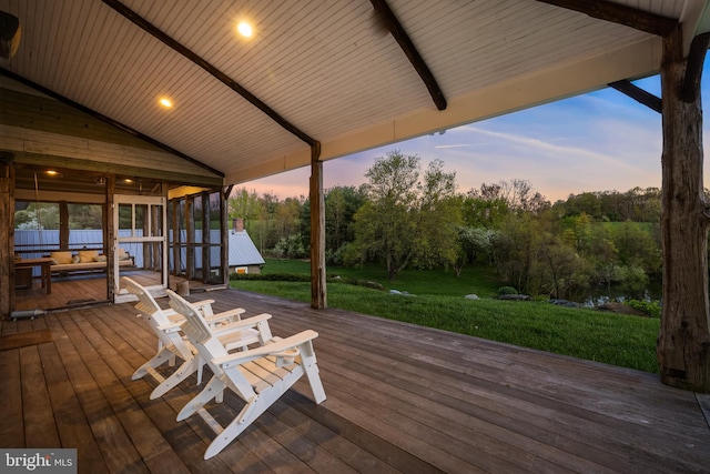 view of deck at dusk