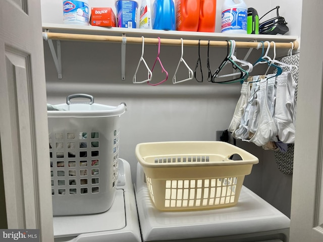 interior space featuring separate washer and dryer