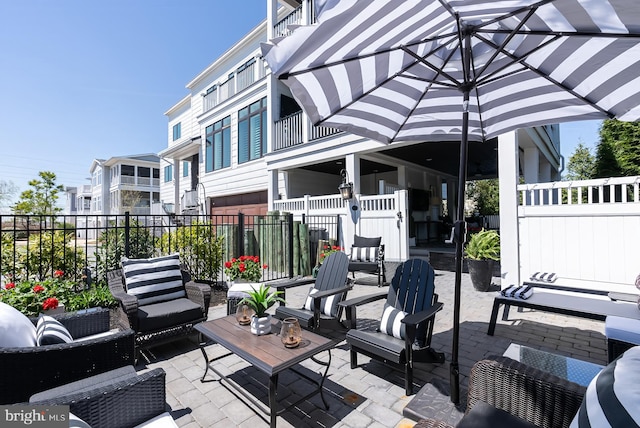 view of patio / terrace with an outdoor hangout area