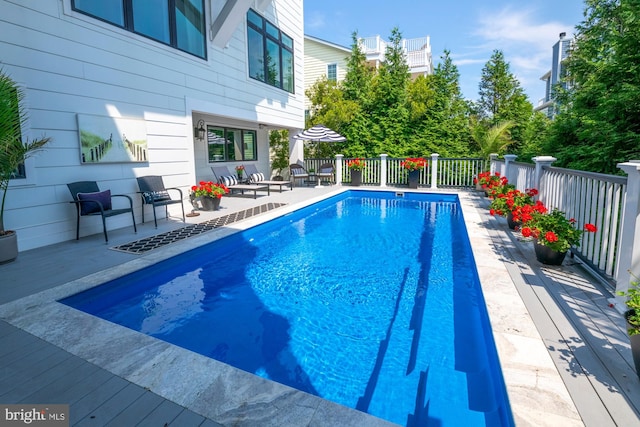 view of pool with a patio