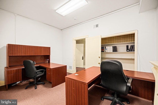 office area with carpet flooring