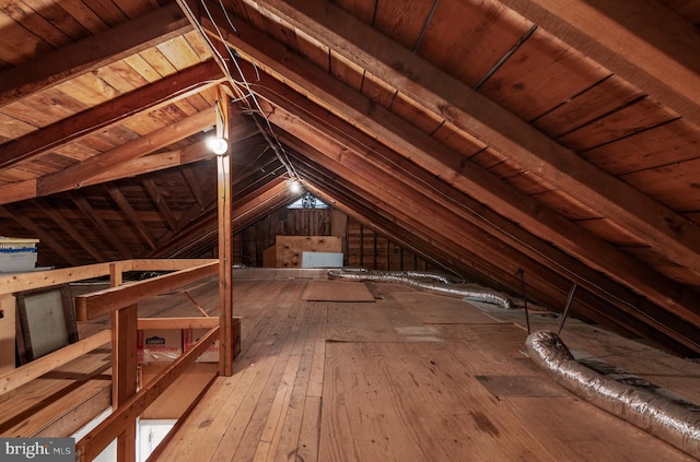 view of attic