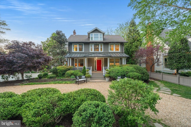 view of front of property with covered porch