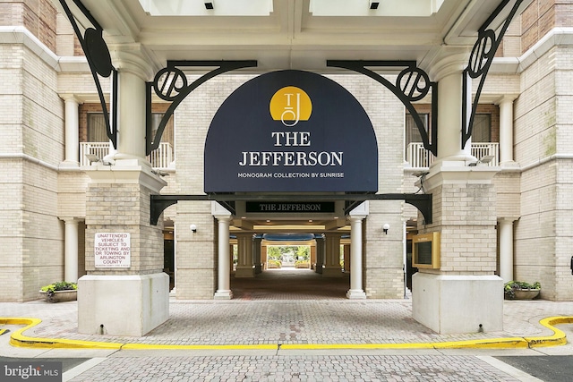 property entrance with a balcony