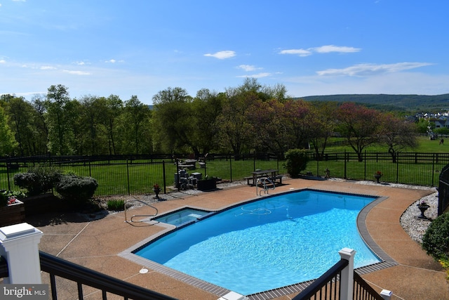 view of pool featuring a patio