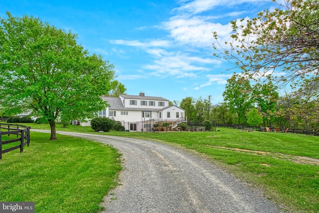 exterior space with a front yard