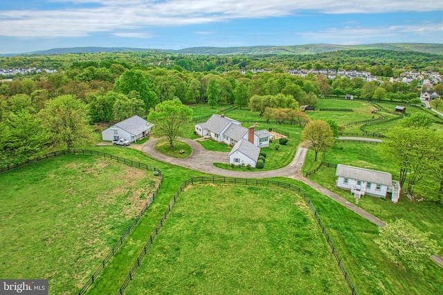 bird's eye view with a rural view