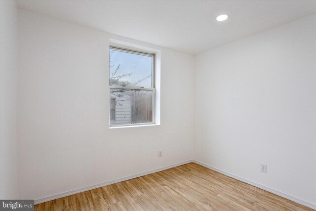 empty room featuring light wood-type flooring