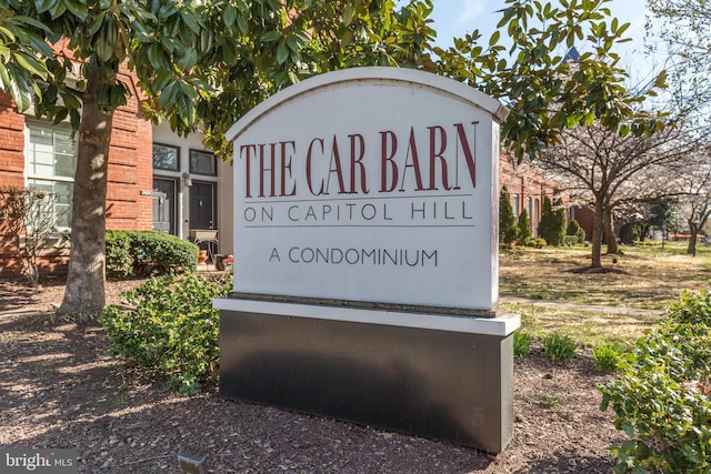 view of community sign