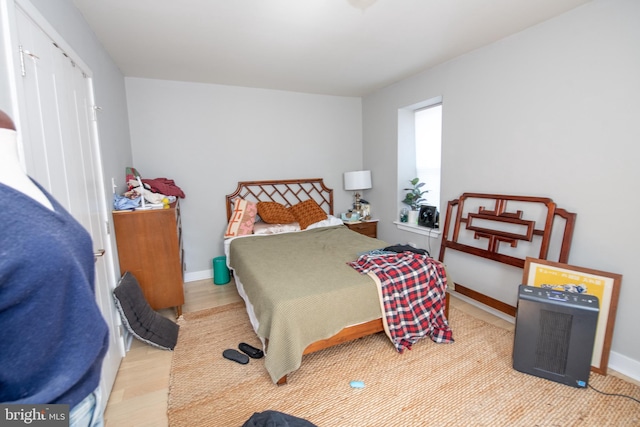 bedroom featuring light hardwood / wood-style floors