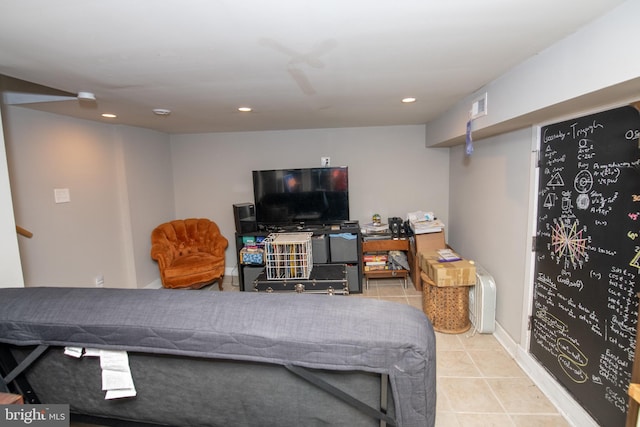 view of tiled living room