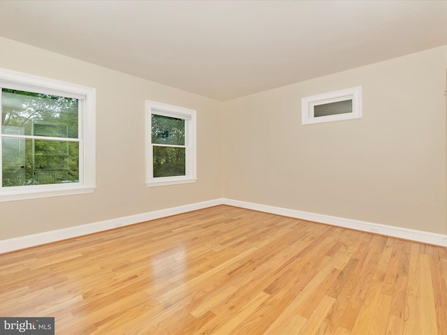 empty room featuring light wood-type flooring