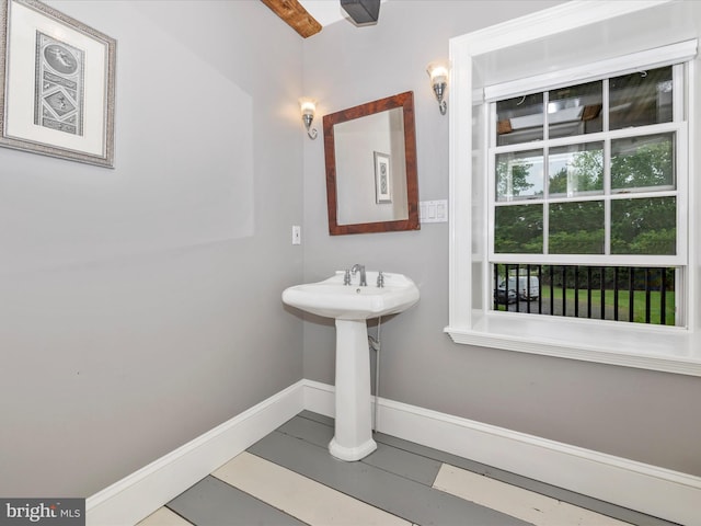 bathroom with tile floors