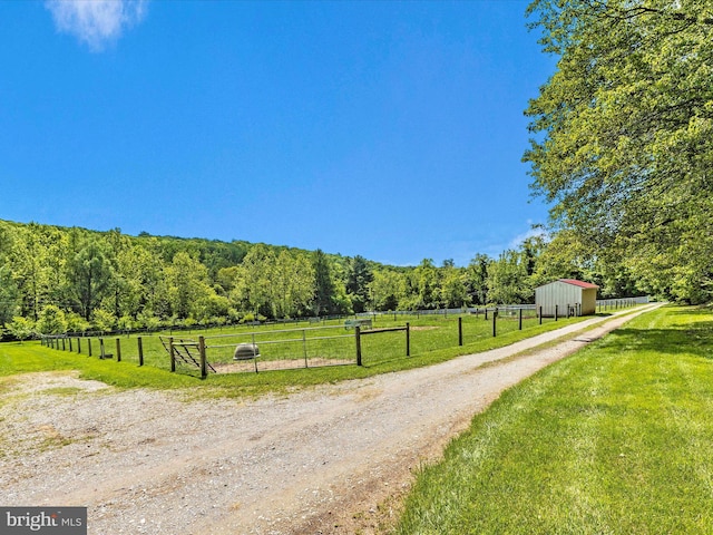 view of street featuring a rural view