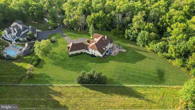 bird's eye view featuring a rural view