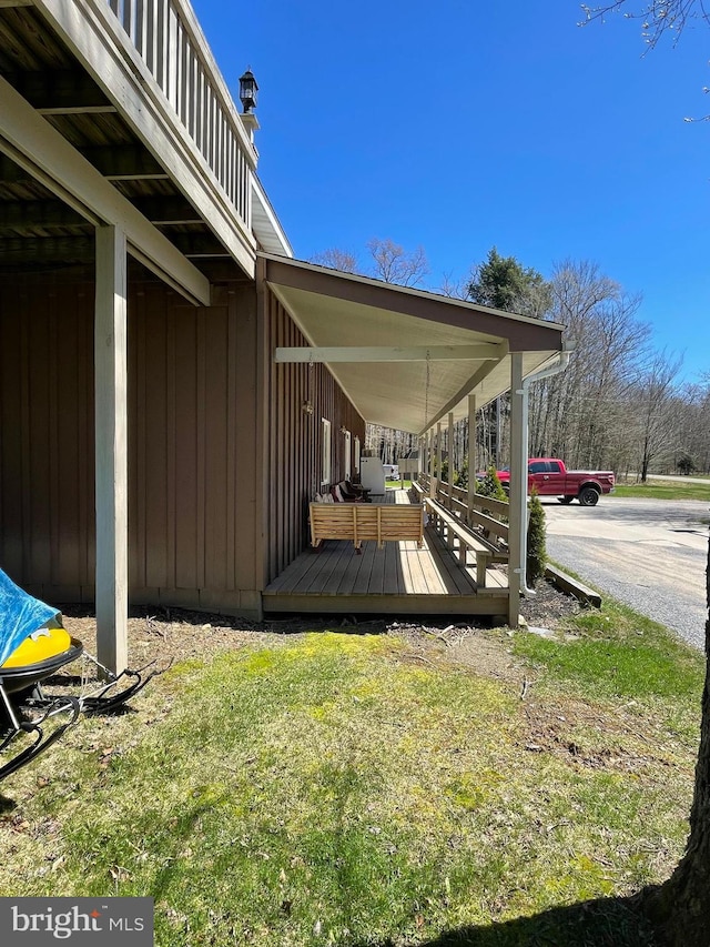 view of yard with a deck