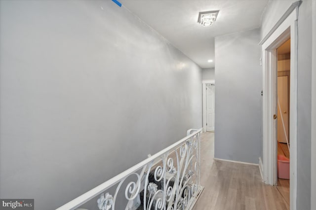 hall featuring light hardwood / wood-style floors