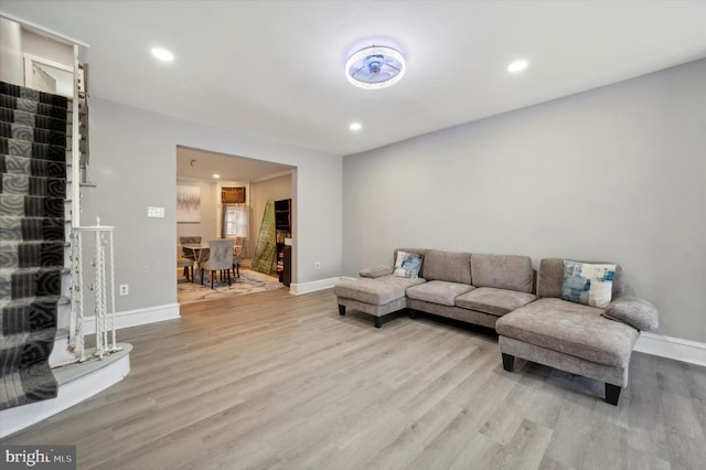 living room featuring hardwood / wood-style floors