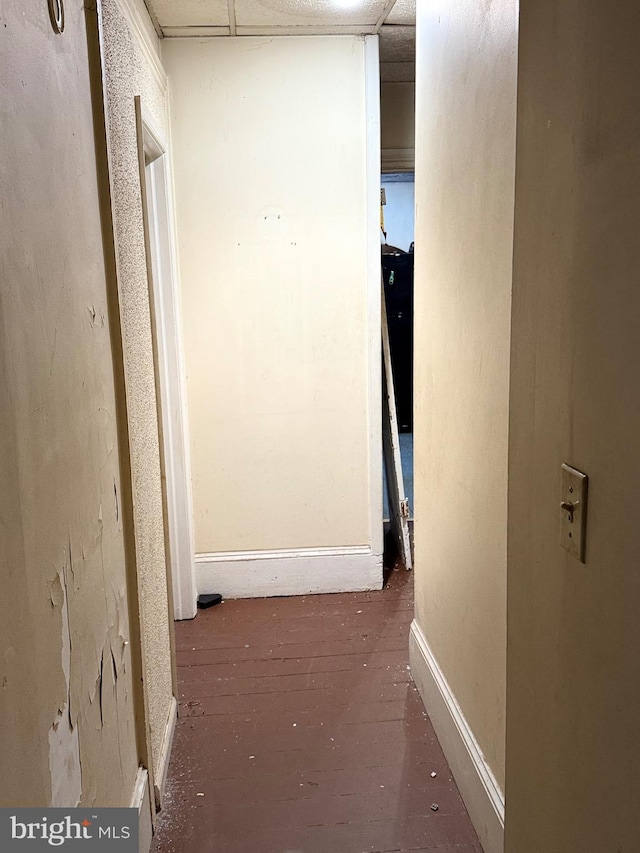 hallway featuring dark hardwood / wood-style floors