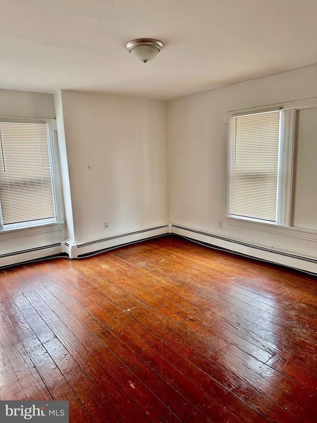 spare room with wood-type flooring