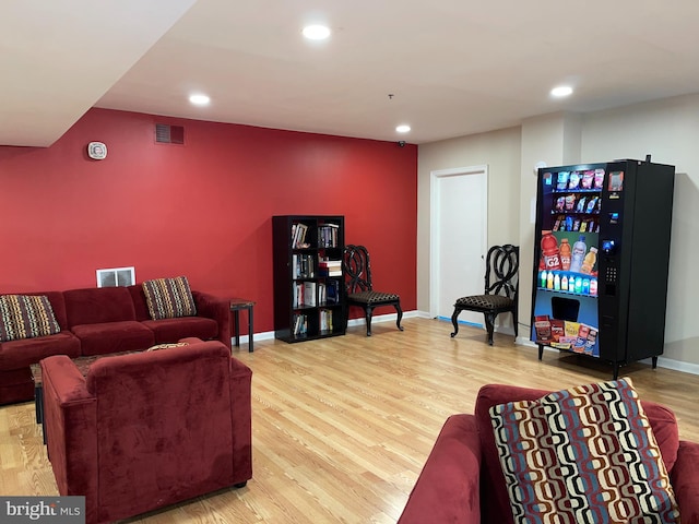 living room featuring hardwood / wood-style flooring