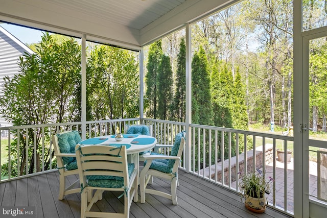 sunroom with a healthy amount of sunlight