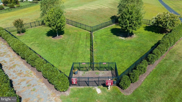 aerial view featuring a rural view