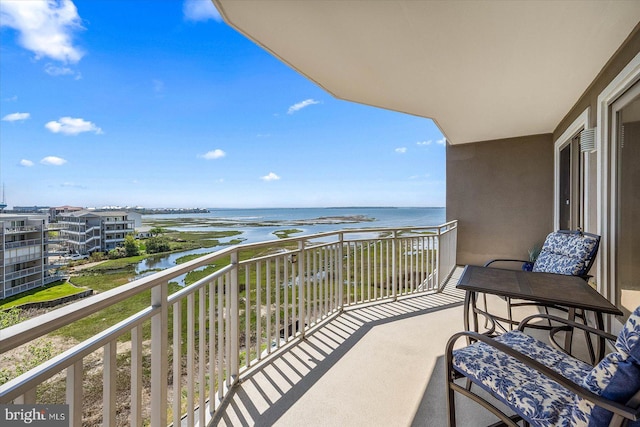 balcony with a water view