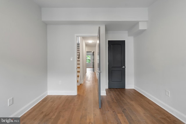 empty room featuring hardwood / wood-style floors