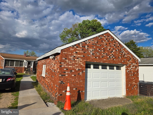 view of garage