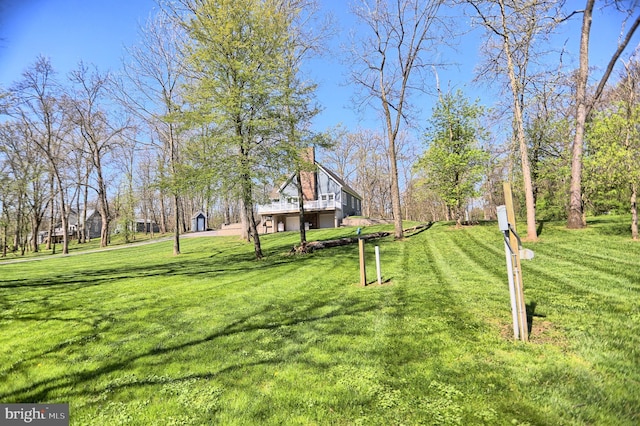 view of yard featuring a deck