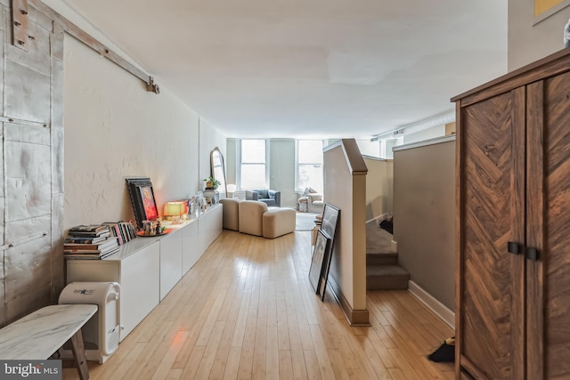 corridor featuring light hardwood / wood-style flooring