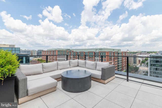 view of patio / terrace with outdoor lounge area and a balcony