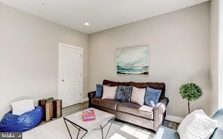 living room featuring hardwood / wood-style flooring