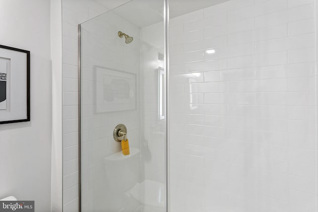 room details featuring a shower with shower door