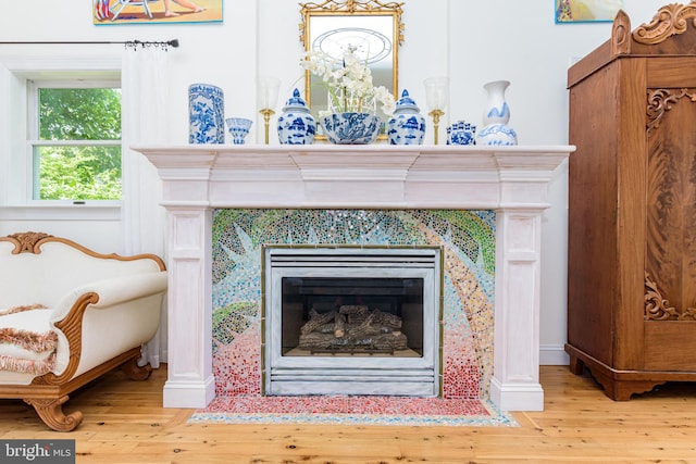 interior details with hardwood / wood-style flooring