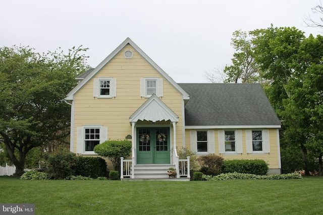 view of front of house featuring a front yard