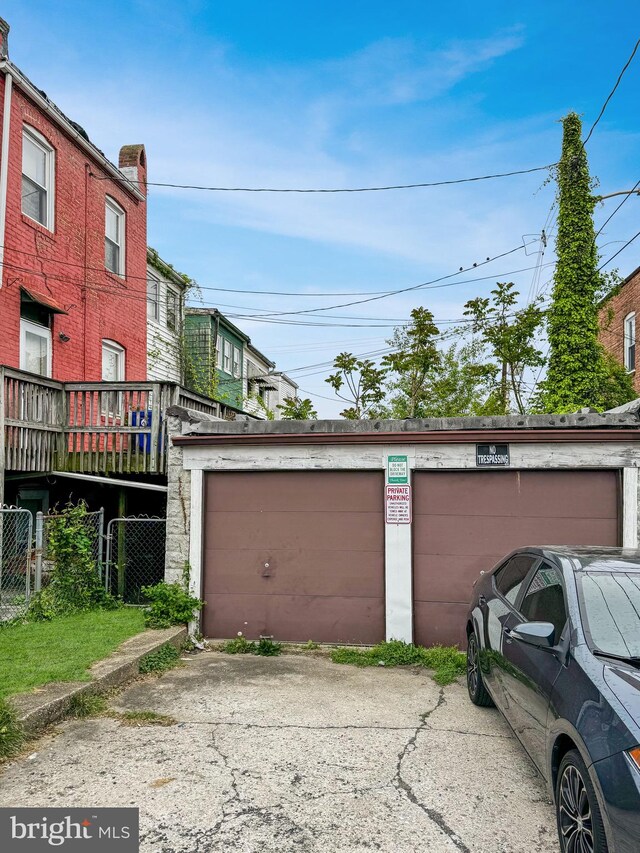 view of garage