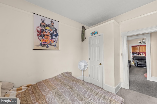 view of carpeted bedroom