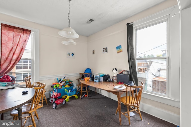 playroom featuring plenty of natural light and carpet flooring