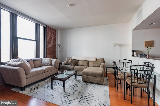 living room featuring wood-type flooring