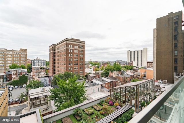 balcony with a city view