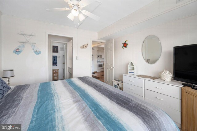 bedroom with a ceiling fan