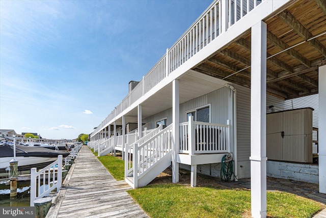 view of dock area